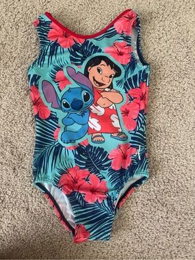 Leotard Girl Lilo & Stitch Girls Turquoise Pink Floral One-Piece Leo